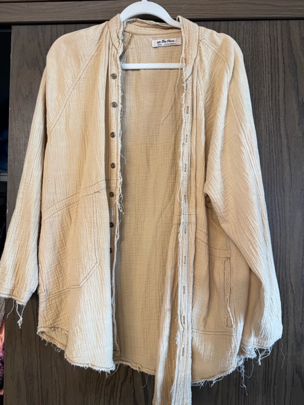 We The Free Raw-Edge Beige Lightweight Jacket